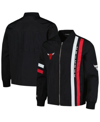 Мужская и женская куртка-бомбер The Wild Collective Black Chicago Bulls Stitch Applique Full-Zip