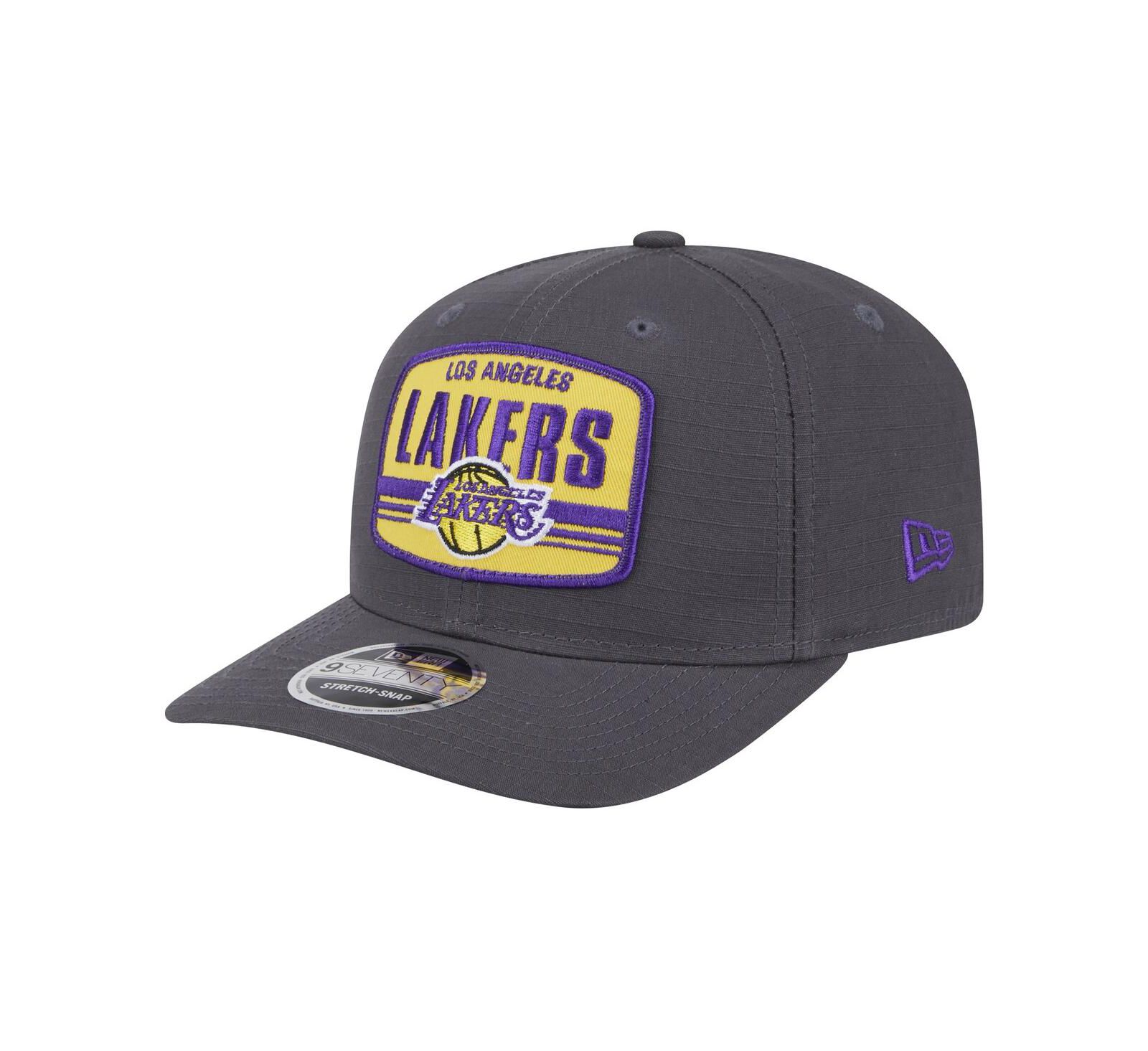 Мужская кепка New Era Los Angeles Lakers Team Elevated Patch 9SEVENTY регулируемая, цвет Graphite