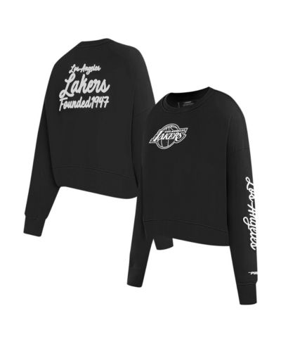 Женский свитшот Pro Standard Black Los Angeles Lakers Paint The City Cropped Pullover