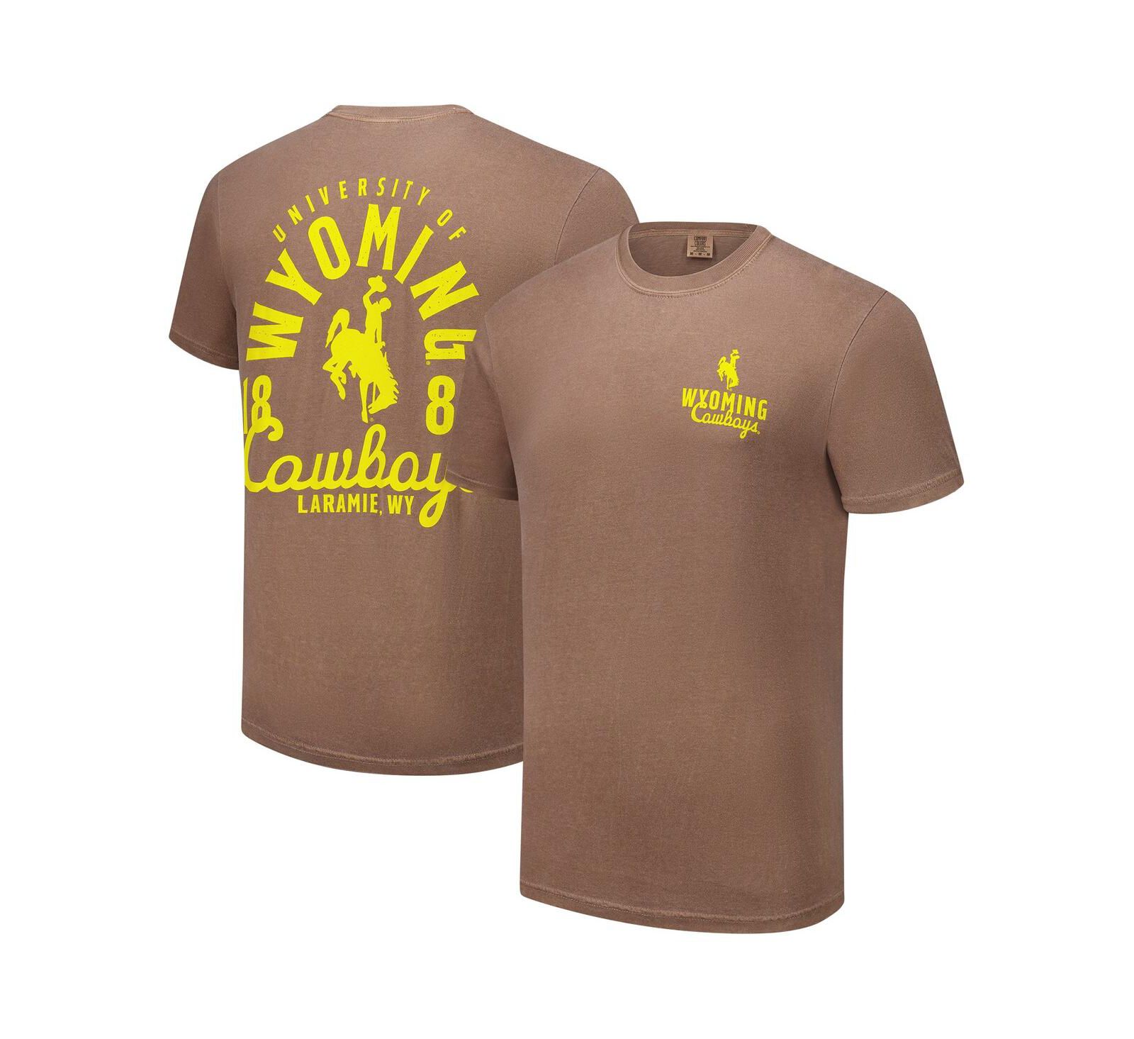 Мужская футболка Image One Brown Wyoming Cowboys Comfort Colors Mascot Overlay