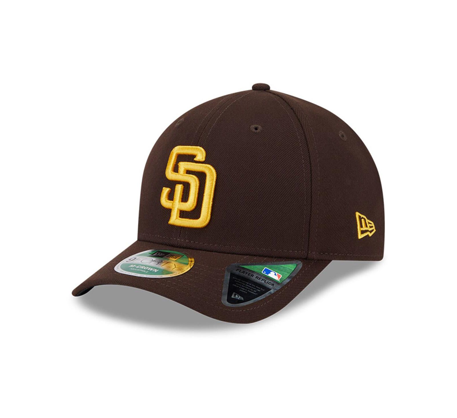 Мужская кепка New Era San Diego Padres Player Replica 9FORTY регулируемая коричневая