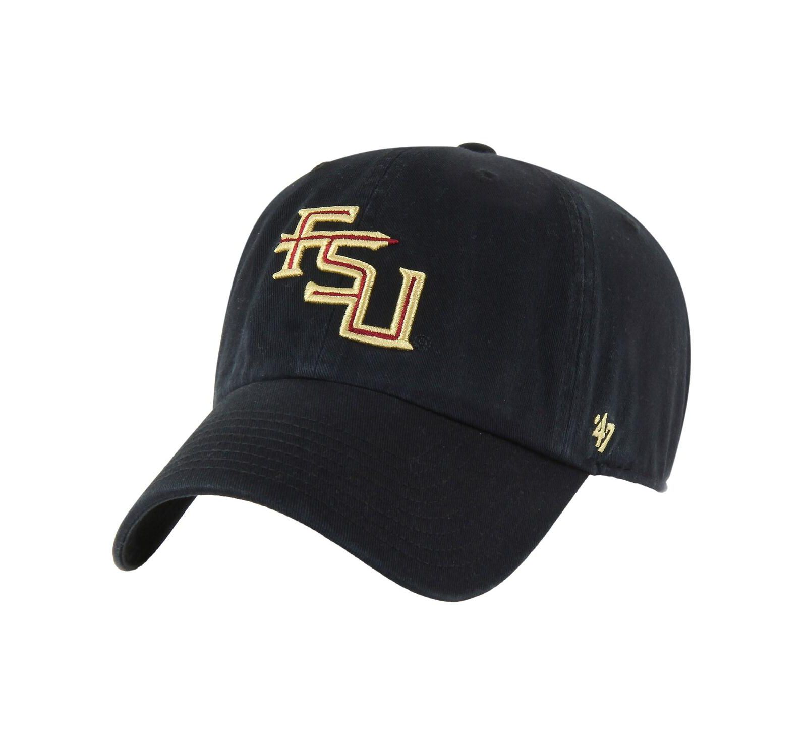 '47 Brand Men's Black Florida State Seminoles Clean Up Adjustable Hat