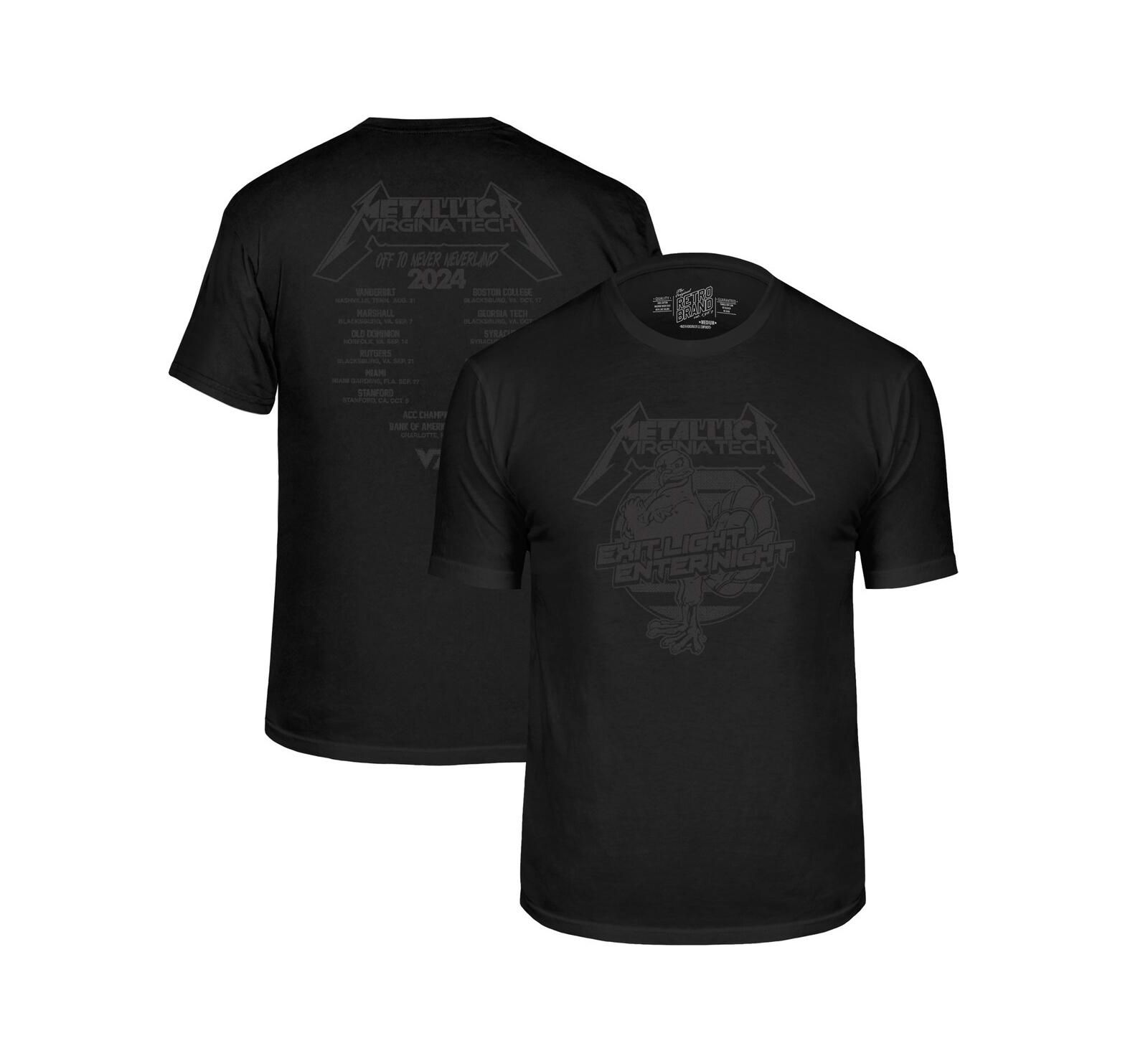 Original Retro Brand Men's Black Virginia Tech Hokies Metallica Retro T-Shirt
