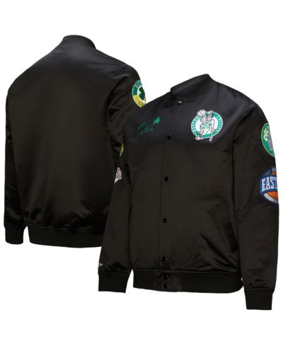 Мужская куртка Mitchell & Ness Black Boston Celtics Hardwood Classics Blackout Collection на молнии
