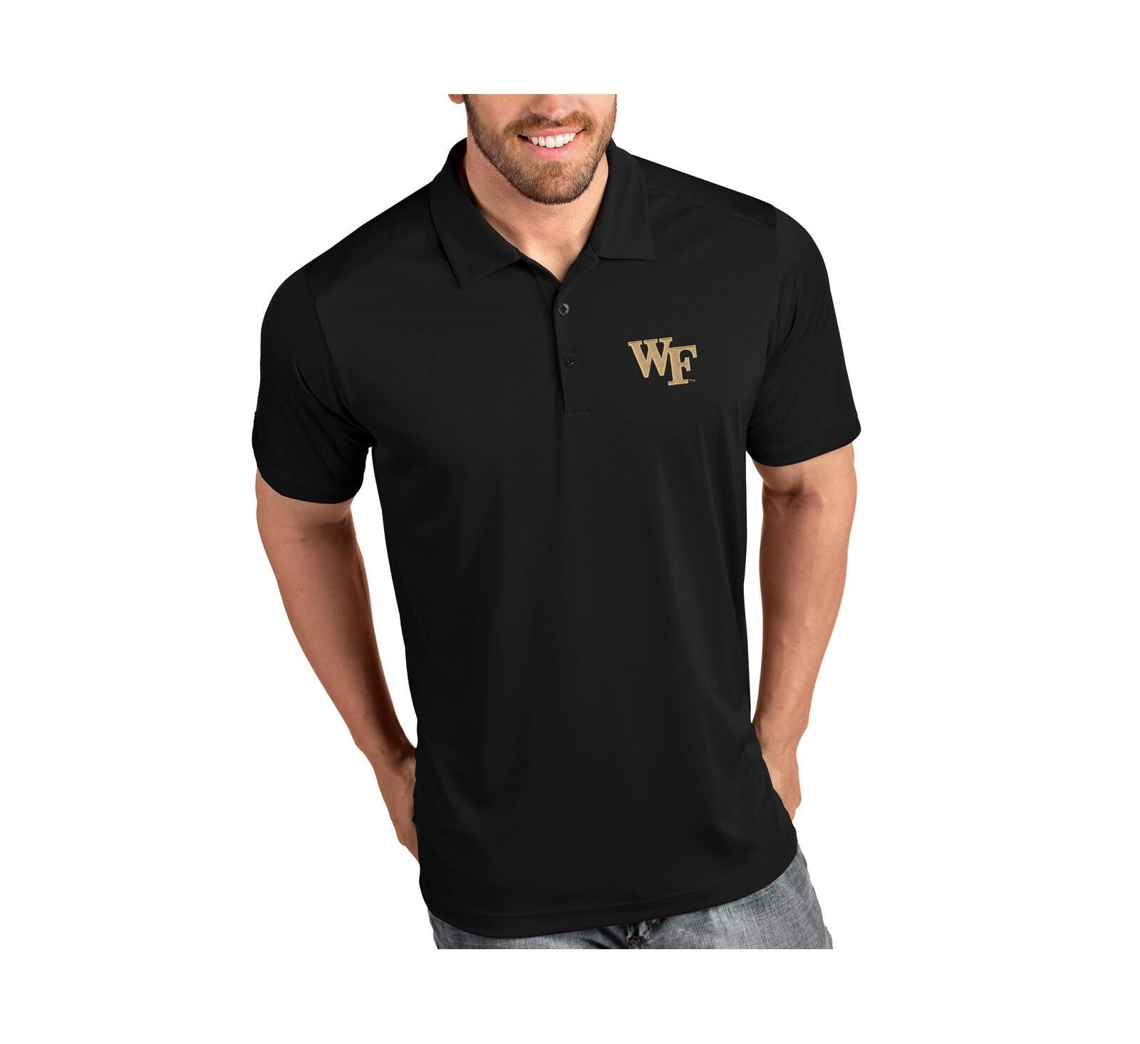 Antigua Black Wake Forest Demon Deacons Antigua Tribute Polo Shirt
