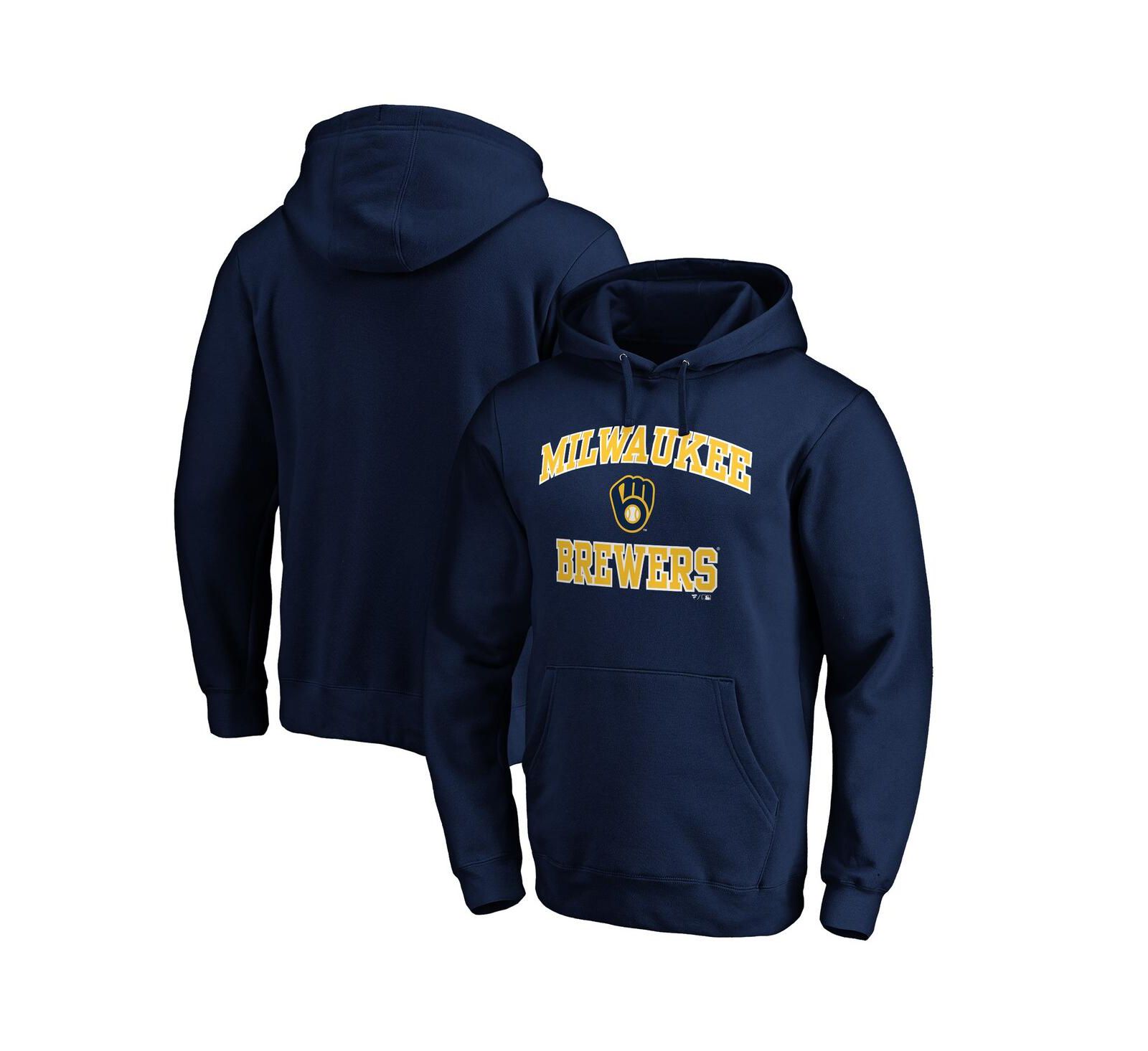 Мужской худи Fanatics MTO Label Navy Milwaukee Brewers Heart & Soul