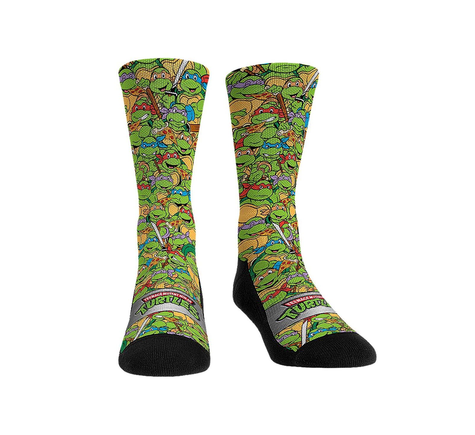 Rock 'Em Men's and Women's Teenage Mutant Ninja Turtles Stacked Characters Crew Socks