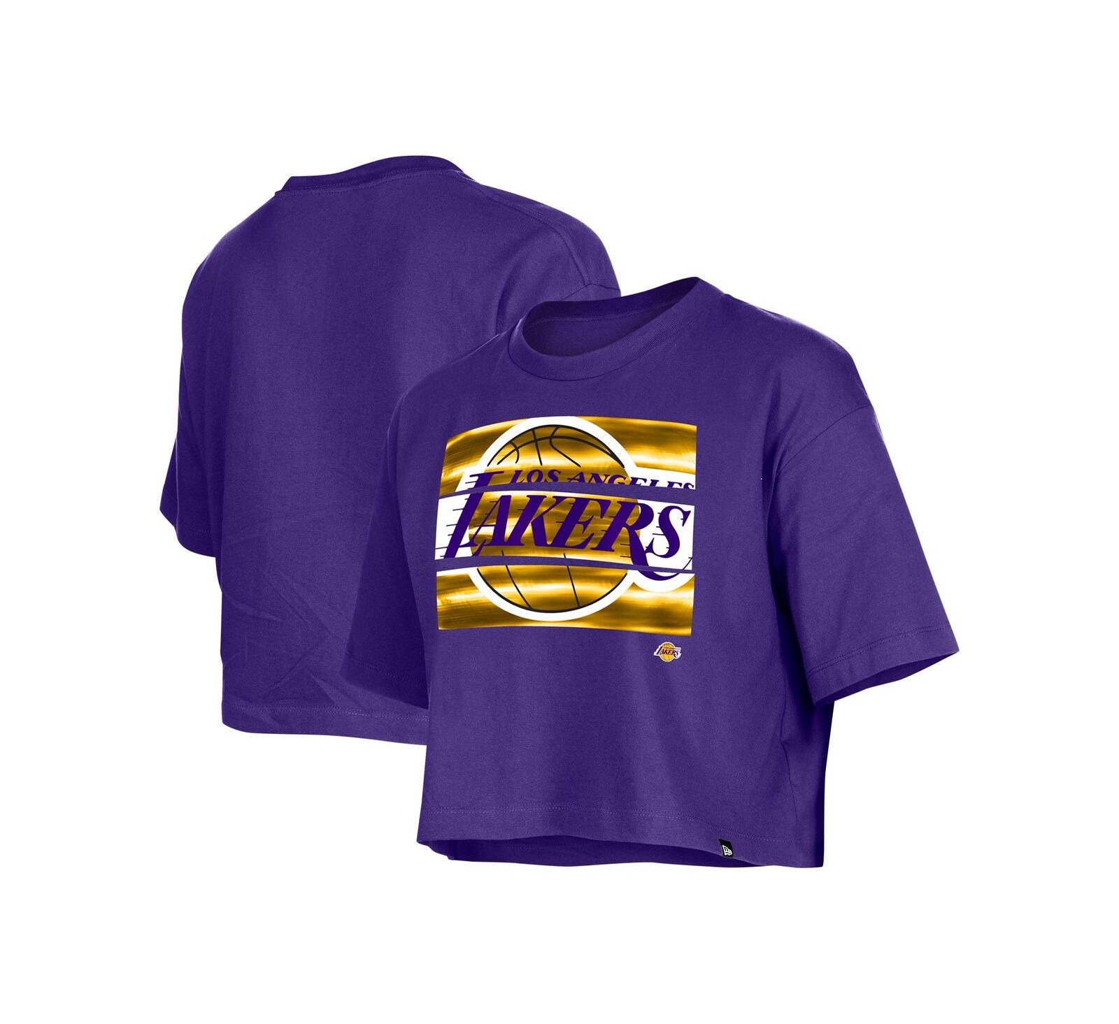 New Era футболка оверсайз Boxy Crop, Purple Los Angeles Lakers для женщин