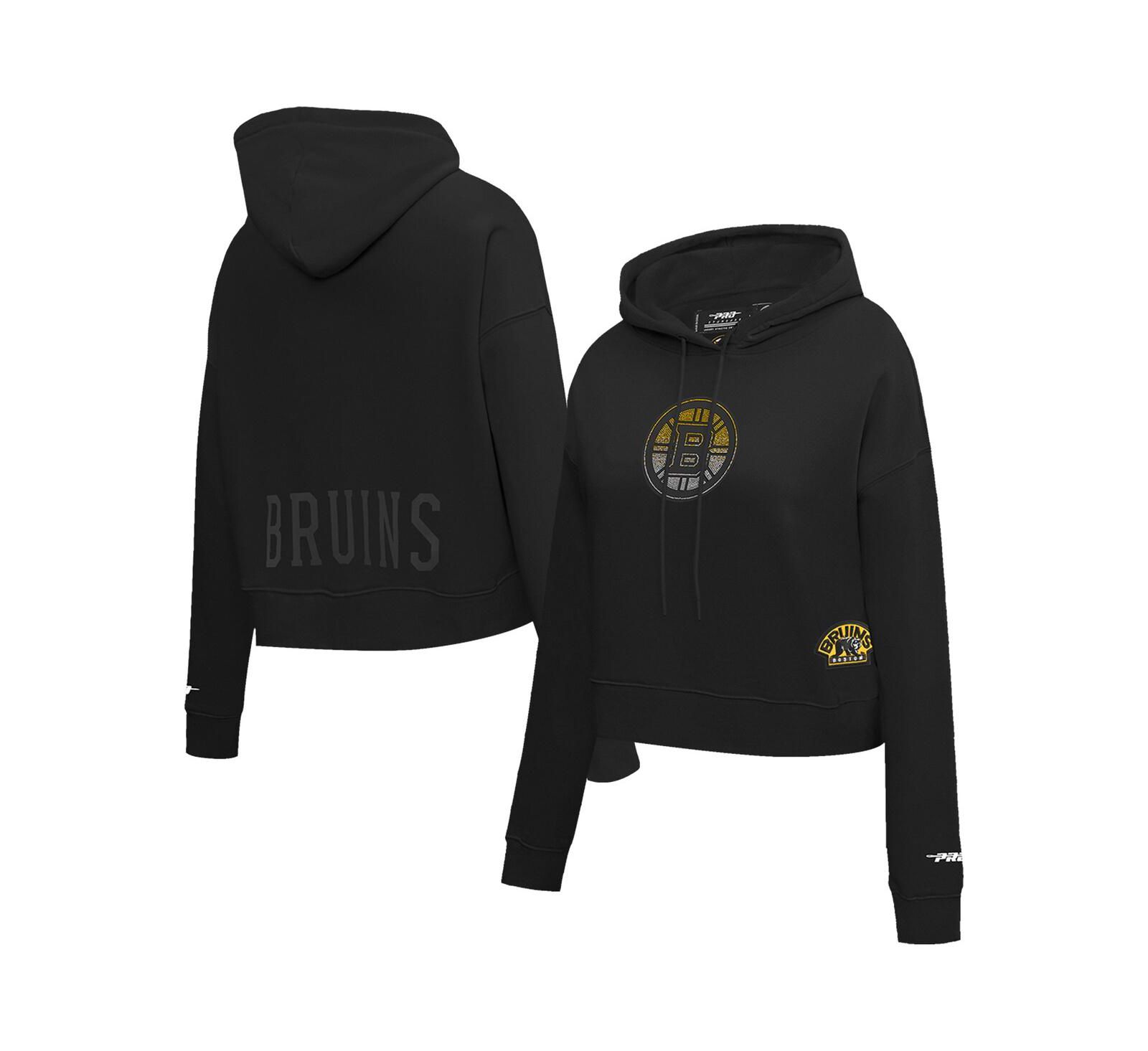 Женское укороченное худи Pro Standard Black Boston Bruins Jewels