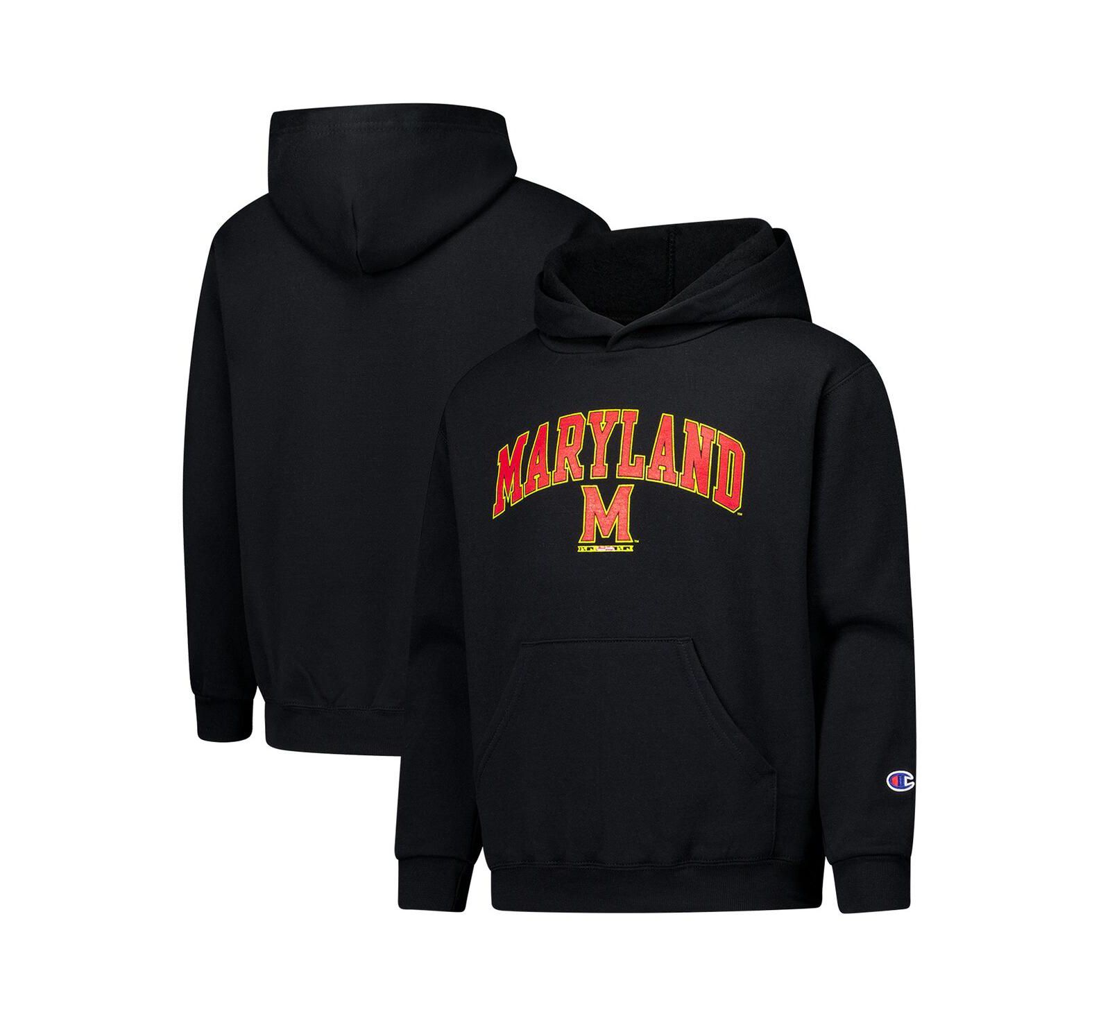 Champion Худи с капюшоном для мальчиков и девочек, черный, Maryland Terrapins Campus