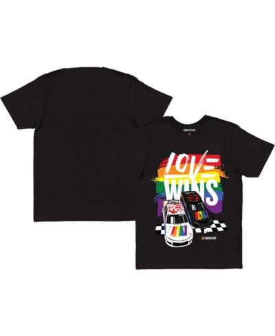 Checkered Flag Sports Men's Black NASCAR Love Wins Pride T-Shirt