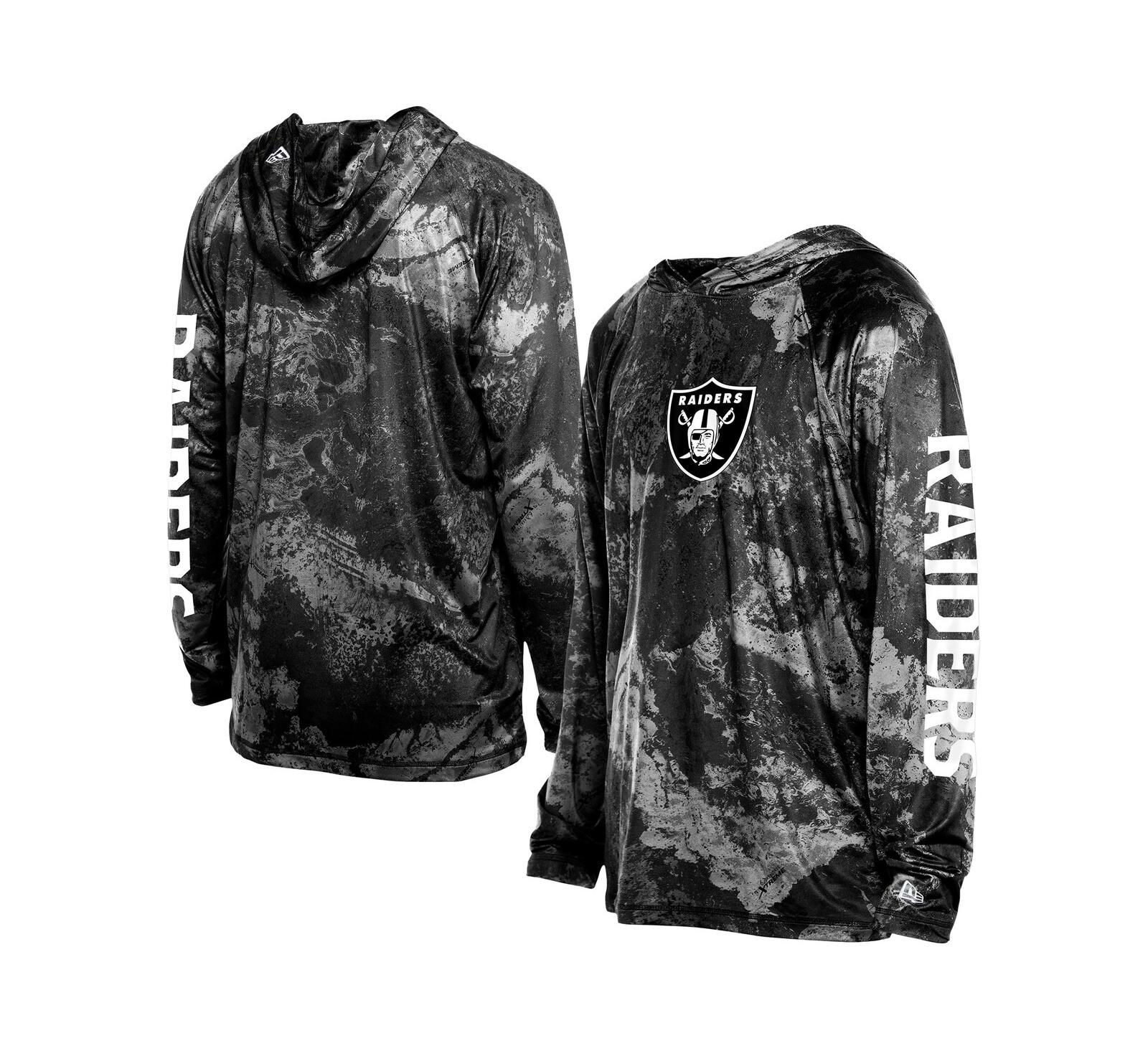 New Era Мужская толстовка Las Vegas Raiders Realtree Xtreme Camo Raglan Long Sleeve Hooded T-Shirt Black