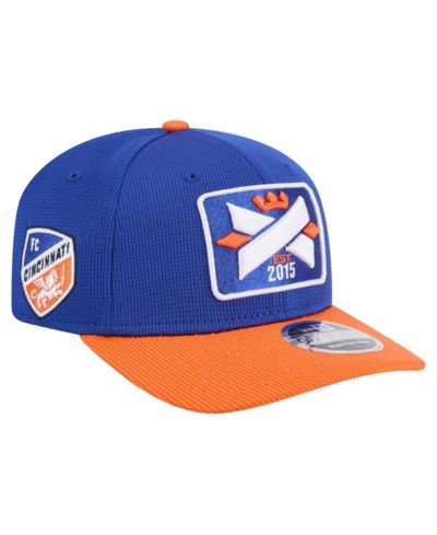 New Era Мужская кепка FC Cincinnati 2025 Jersey Hook 9SEVENTY Stretch-Snap, сине-оранжевая