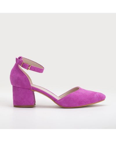 Fuchsia faux suede