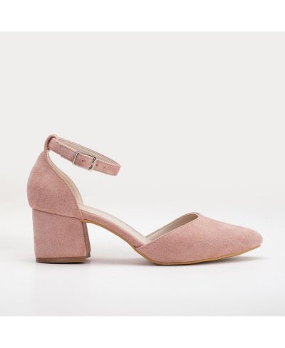 Dusty pink faux suede