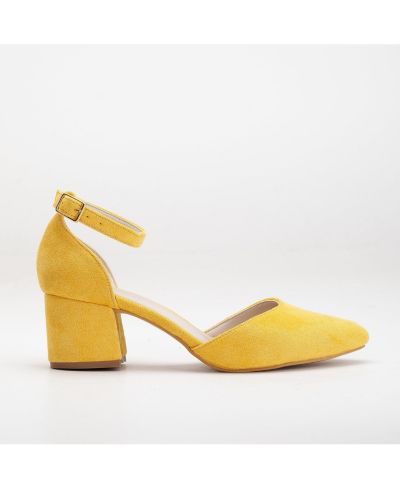 Yellow faux suede