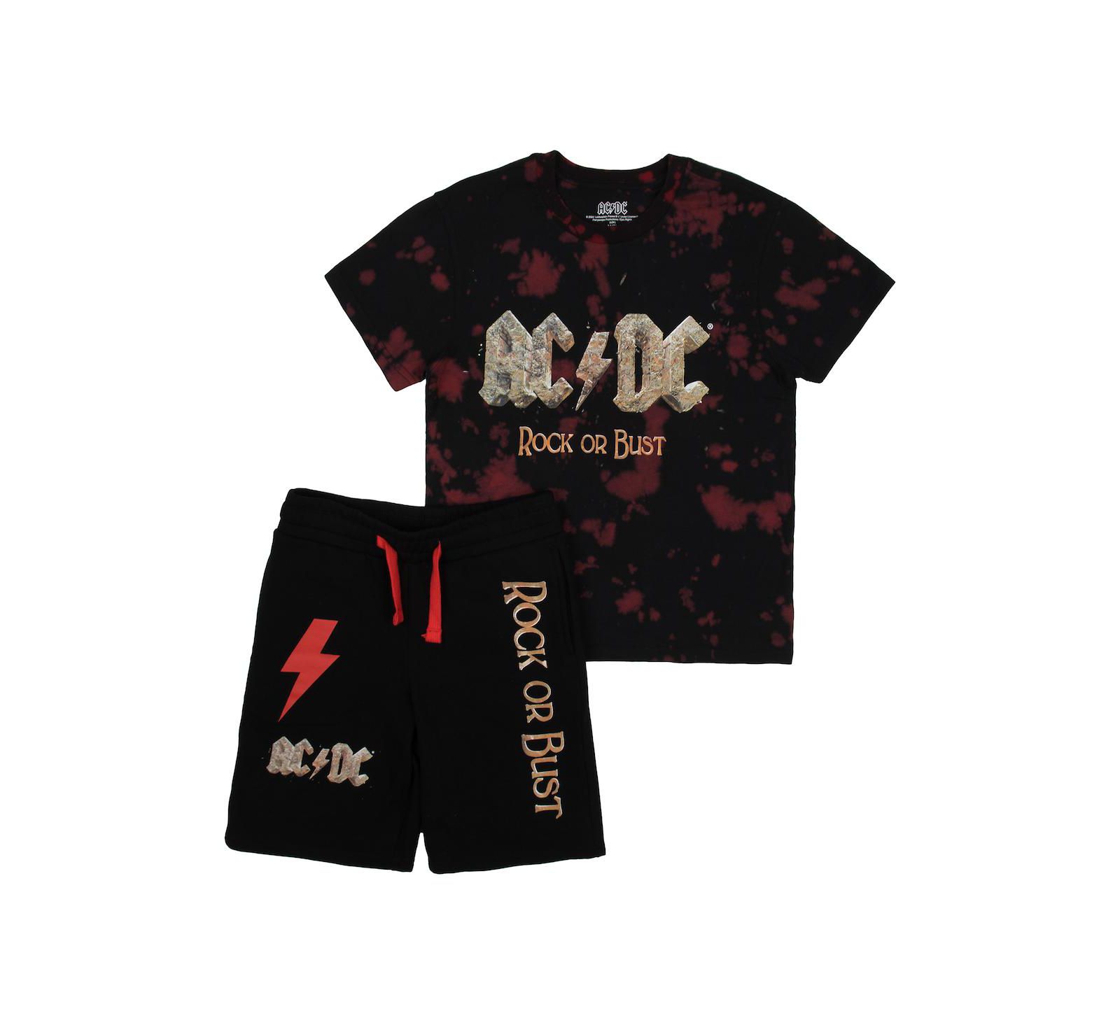 AC/DC ACDC Rock Or Bust Boy's Short Sleeve T-shirt and Lounge Shorts Combo Set-XL