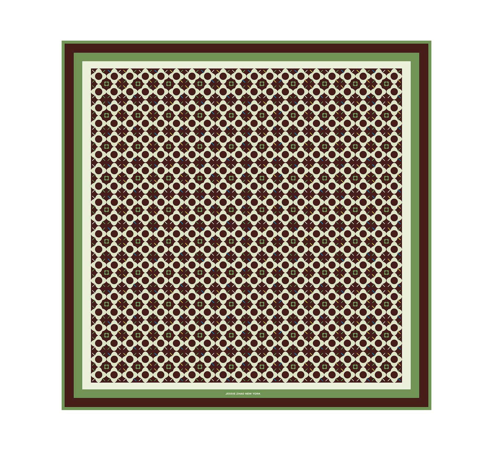 Jessie Zhao New York Шарф Double Sided Wool Silk Polka Dot Bloom