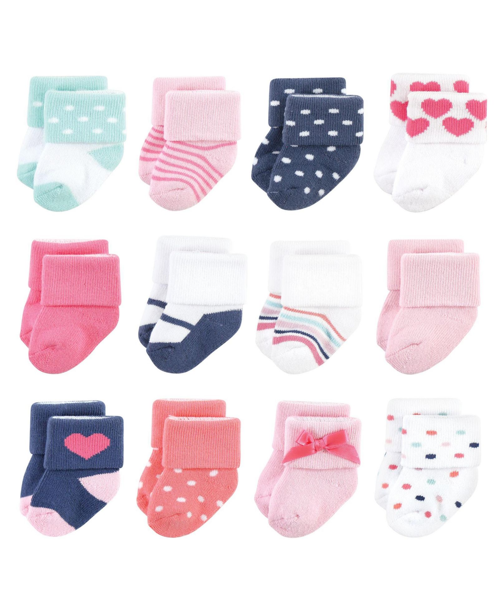 Детские носки Little Treasure Baby Girls Treasure Everyday Comfort Terry 12 Pack