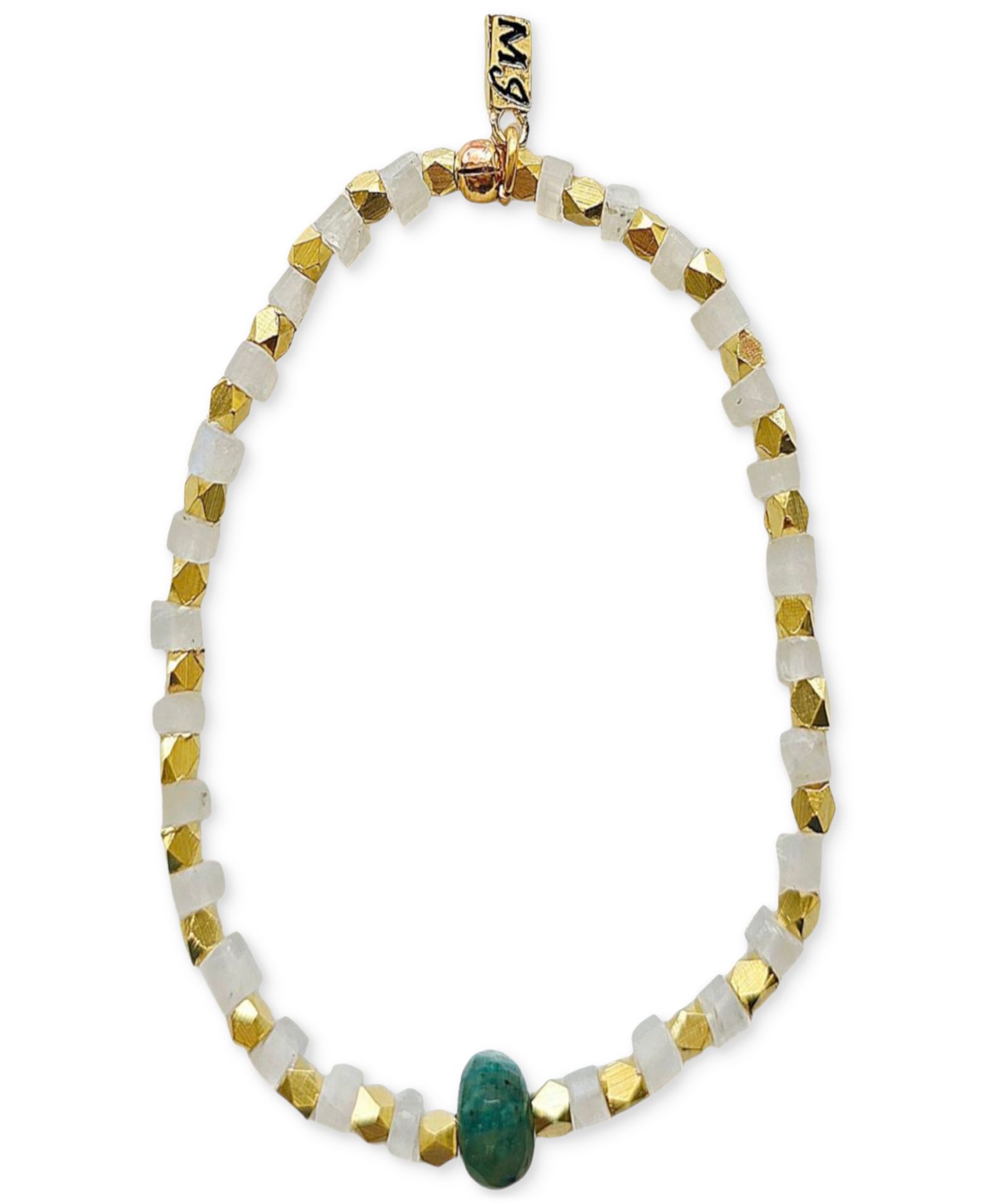 MINU Jewels Moonstone and Amazonite Stretch Bracelet
