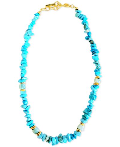 Ожерелье MINU Jewels Gold-Tone Turquoise & Amazonite Collar Necklace, 16" + 2" extender