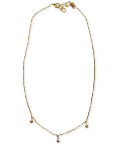 MINU Jewels Золотистая подвеска-кулон в форме сердца, 16" + 1" удлинитель
