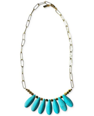 MINU Jewels ожерелье с бирюзой Gold-Tone Statement, 16" + 1" extender