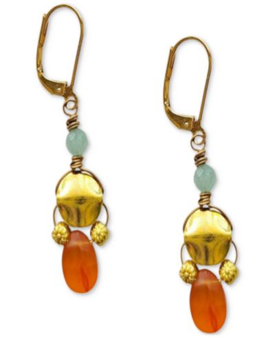Серьги MINU Jewels Carnelian & Amazonite Drop Earrings