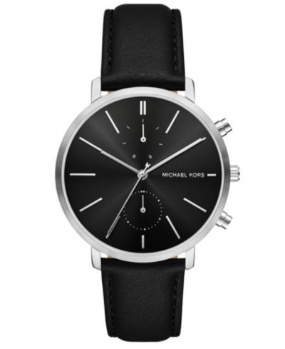Мужские часы Michael Kors Blake Multifunction Black Leather, 42mm