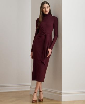 Женское платье с завязками и воротником-стойкой Lauren Ralph Lauren