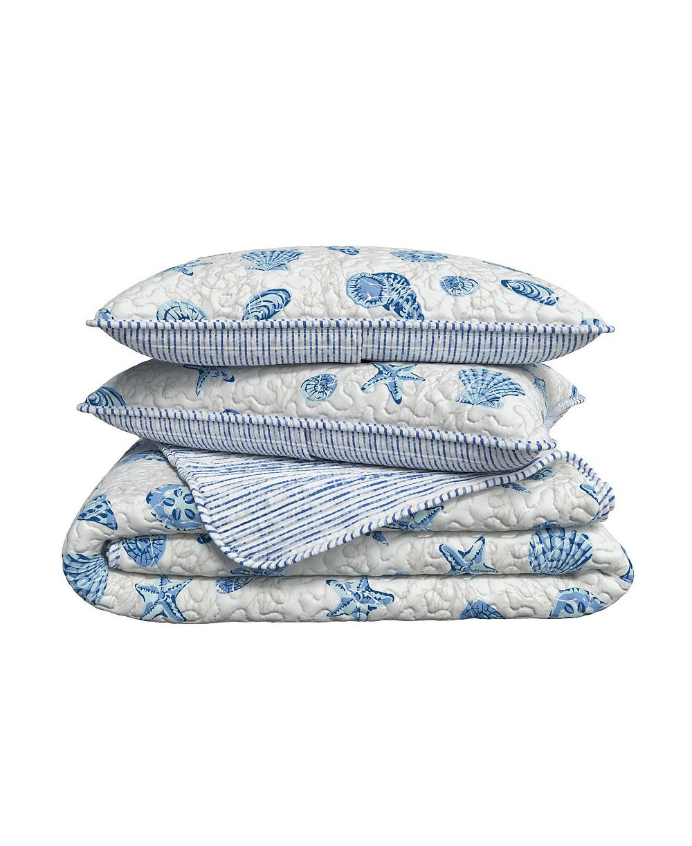 Linery and Co. Coastal Microfiber Quilt Set With Shams