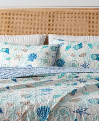 Linery and Co. Coastal Microfiber Quilt Set With Shams