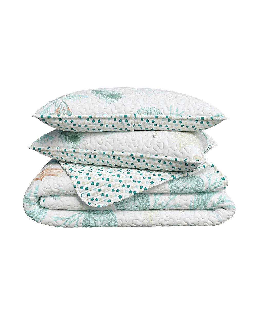 Linery and Co. Seashell Microfiber Quilt Set With Shams