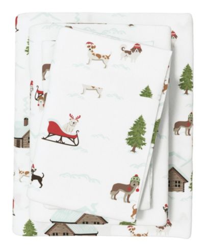 Linery & Co Ultra-Soft Turkish Cotton Flannel Holiday Print Sheet Set