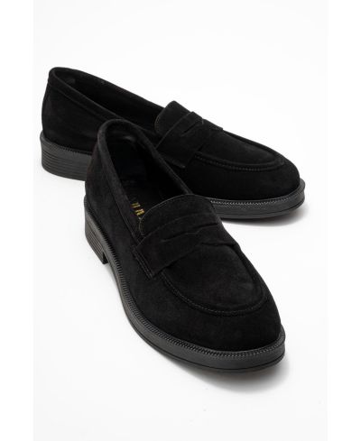 Black suede leather