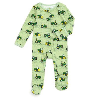 John Deere Baby Boys Boys(newborn - 24months ) Zip-Up Footed Sleep N Play One Pieces