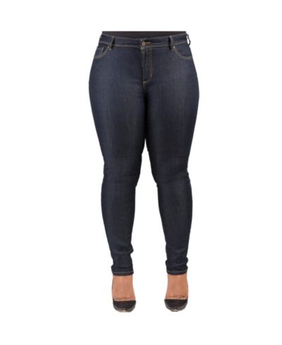 Poetic Justice Women's Curvy-Fit Basic 5 Pockets Skinny Jeans Raw 29