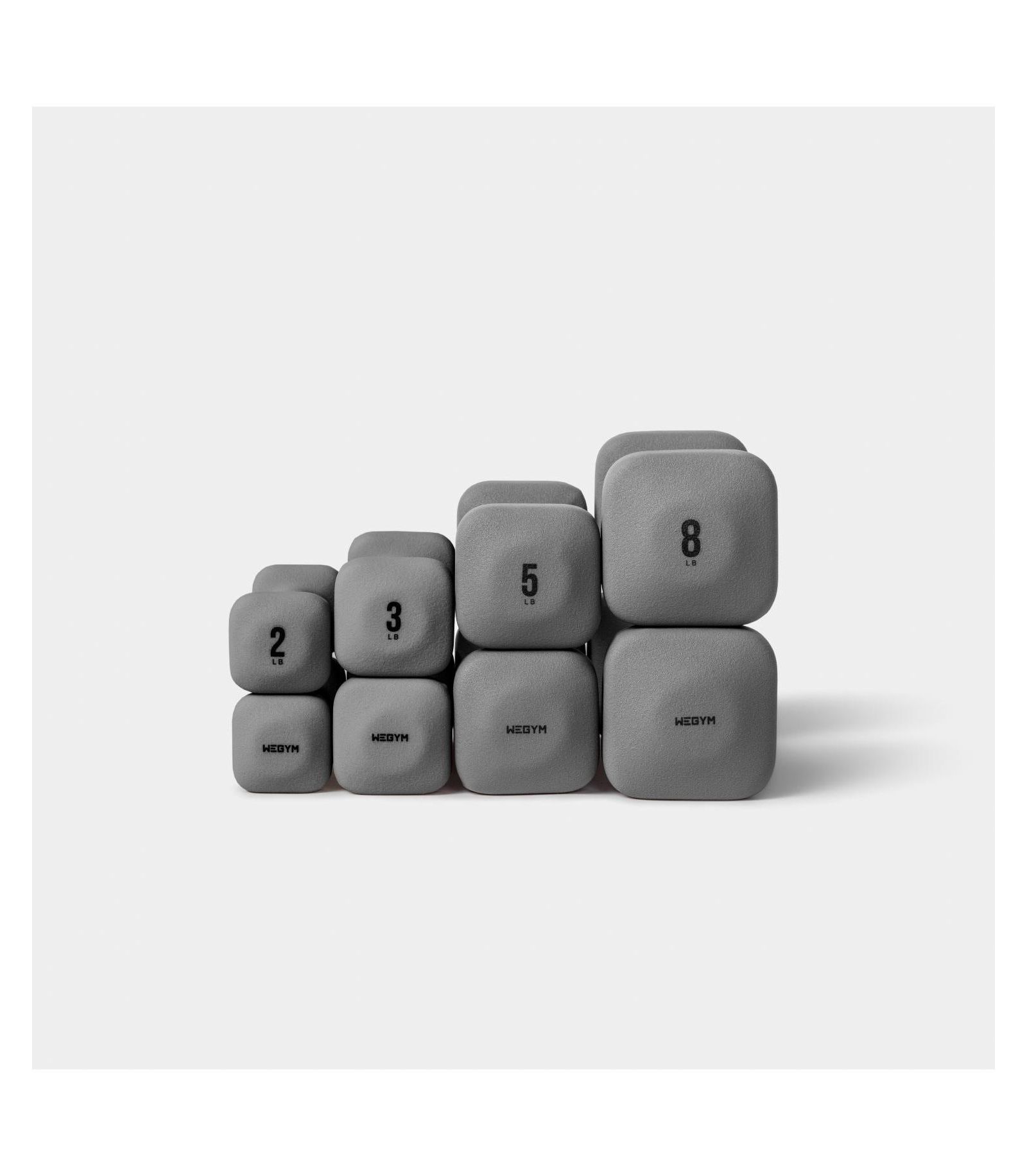WeGym SafeGrip Dumbbells Lower Set - 2, 3, 5, 8 lbs