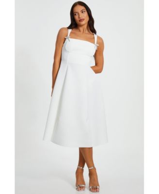 QUIZ Women's Scuba Crepe Skater Midi Dress
