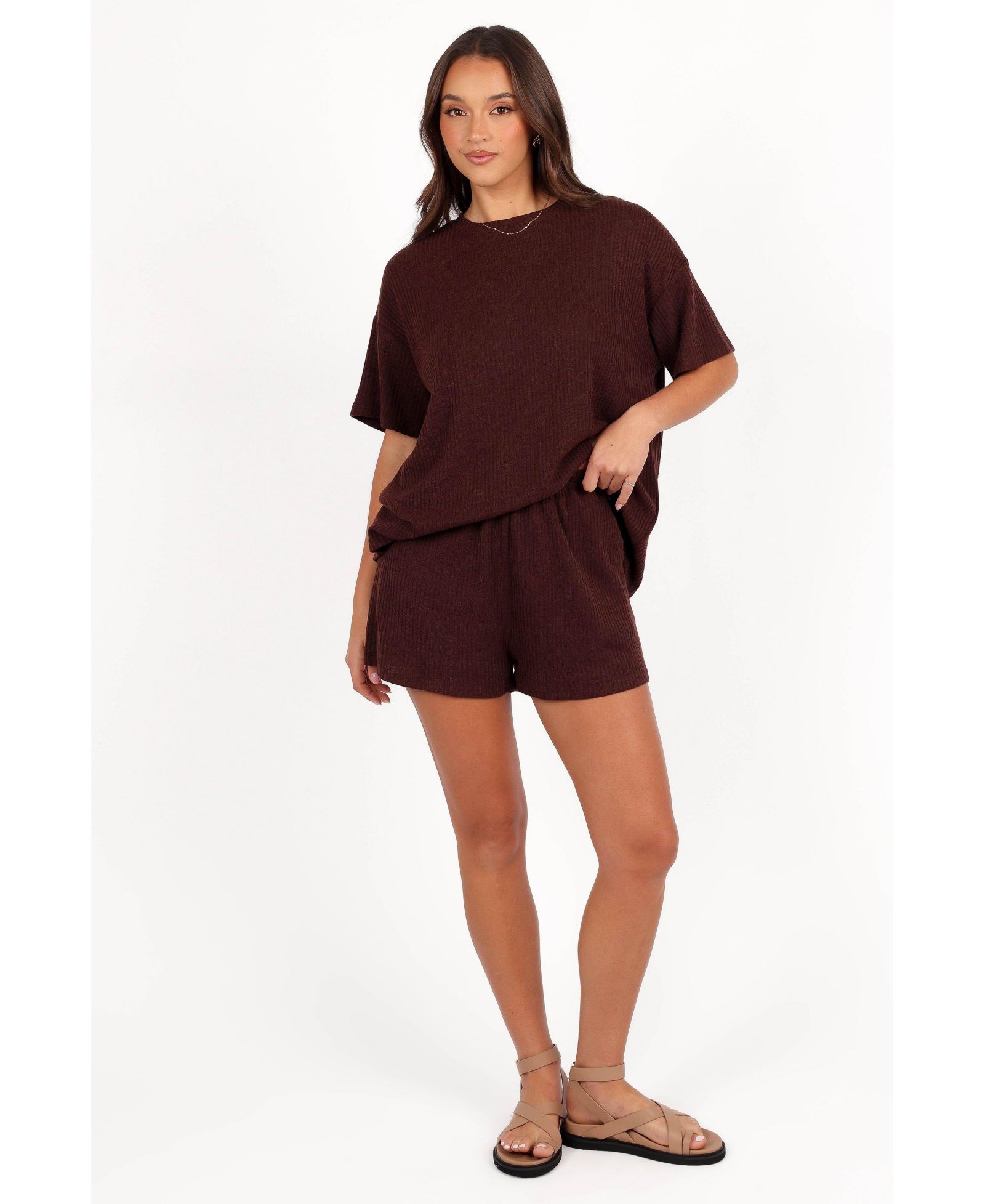 Petal and Pup Granger Knit Short Set - Blue