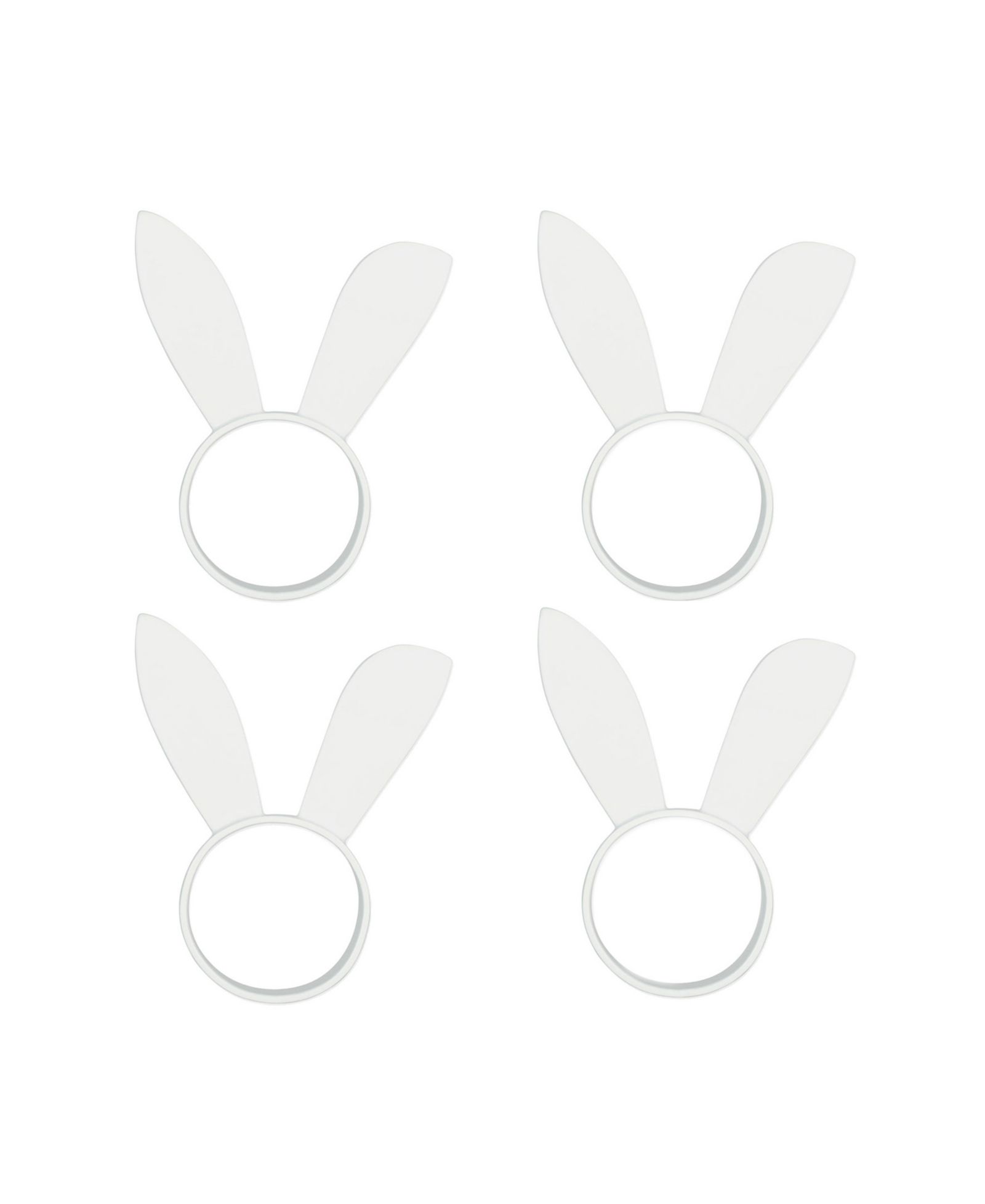 Design Imports алюминиевые кольца для салфеток White Bunny Ears, набор из 4 штук