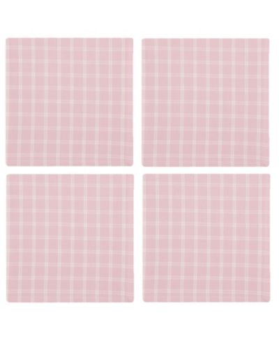Design Imports Lilac Windowpane Plaid Cotton Napkins, Set of 4