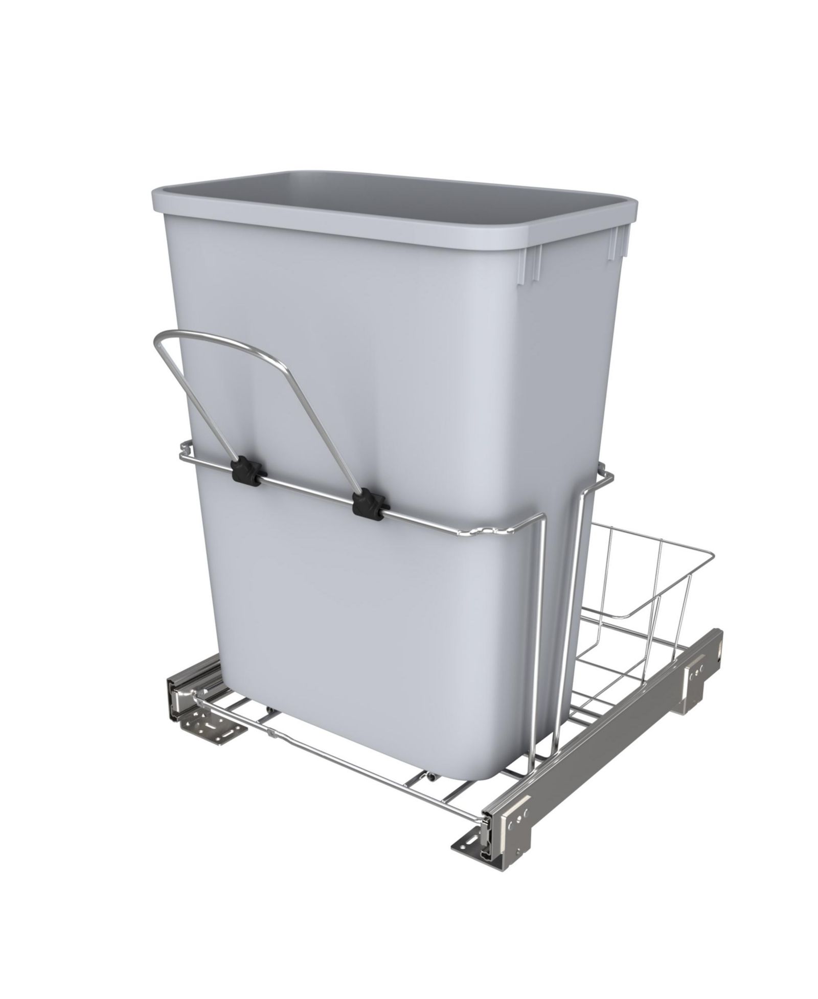 Rev-A-Shelf 32 qt. Universal Waste Container с Rear Basket, RUKD-1432RB-1