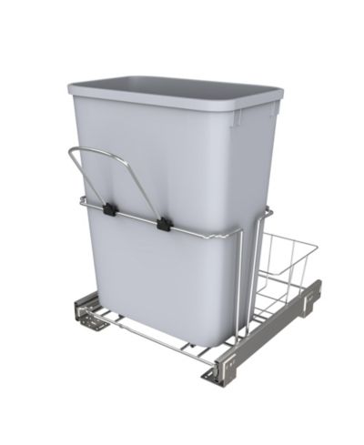 Rev-A-Shelf 32 qt. Universal Waste Container с Rear Basket, RUKD-1432RB-1