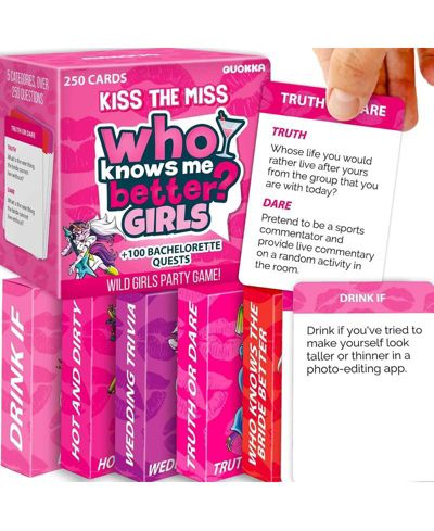 QUOKKA Kiss The Miss - Premium Version - 250 карт, 5 категорий, 21+ аксессуары для вечеринок