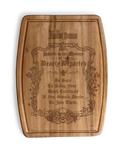 Toscana Haunted Mansion Dearly Departed Ovale Acacia Cutting Board