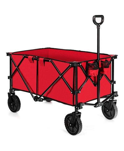 Ecooso Outdoor Folding Wagon Cart with Adjustable Handle and Universal Wheels