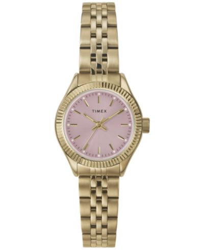 Timex Женские кварцевые аналоговые часы из золотистой нержавеющей стали, 25mm