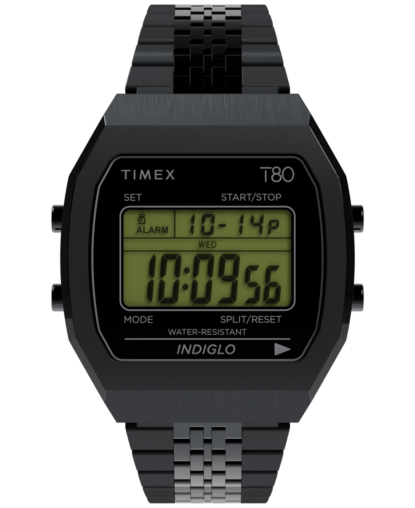 Timex Men's Quartz Digital Black Stainless Steel Watch, 36mm