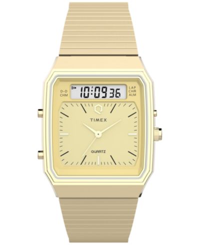 Мужские часы Timex Quartz Analog Digital Gold-Tone Stainless Steel, 33mm